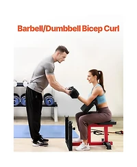Vevor Preacher Curl Bench Adjustable Home Gym Biceps Machine Barbell Equipment