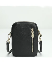 Susu Pace Pebbled Leather Cell Phone Bag Mini Crossbody Purse with Multi Compartments