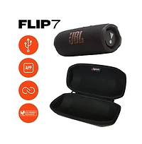 Jbl Flip 7 Waterproof Portable Speaker Bundle with gSport Carbon Fiber Case