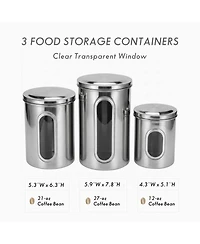 Mega Casa Megacasa 3 Piece Stainless Steel Canister Set in Brown Finish
