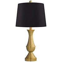 Regency Hill Becky Traditional Table Lamps 24 3/4" High Set of 2 Antique Brass Faux Silk Drum Shade for Bedroom Living Room Bedside Nightstand