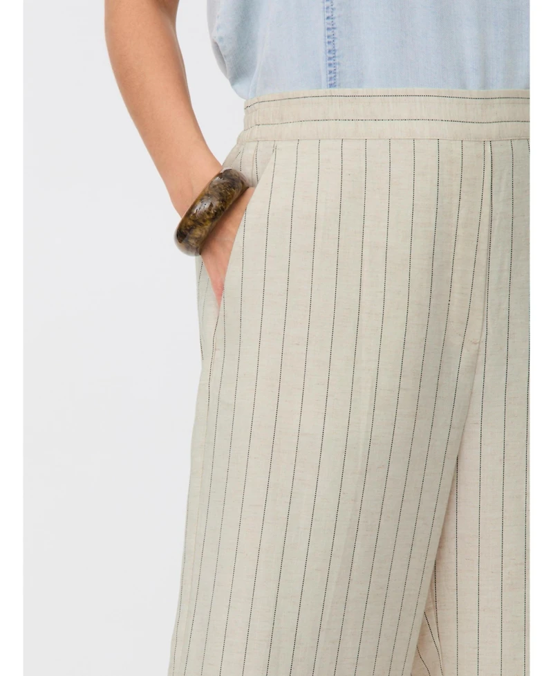 Masai Copenhagen Women's Mapippie Linen-Blend Pinstripe Wide-Leg Trousers