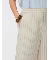 Masai Copenhagen Women's Mapippie Linen-Blend Pinstripe Wide-Leg Trousers