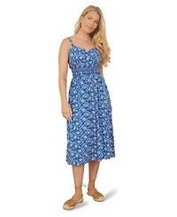 Yumi Women's Printed Sweetheart Neckline Midi Dress