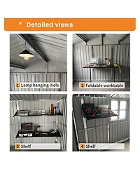 Streamdale Furniture 12x10 Feet Metal Outdoor Storage Shed With Window And Shelves