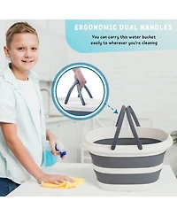 Piscifun 10L Collapsible Plastic Bucket with Dual Handles for Camping Car Washing Cleaning