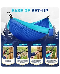 Aofar Camping Hammock Portable Parachute Tree Straps Travel Swing Nylon Outdoor Hiking