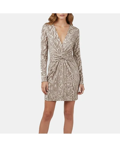 Pre-Owned Missoni Women's Metallic Jacquard Knit Twisted Mini Dress