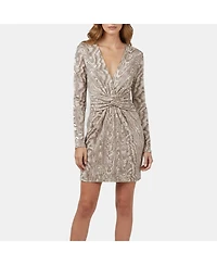 Pre-Owned Missoni Women's Metallic Jacquard Knit Twisted Mini Dress