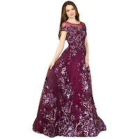 Lara Women's Beautiful Lace Applique A-Line Ball Gown