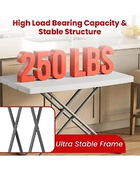 Aofar 30" Folding Table Adjustable Height Waterproof Portable