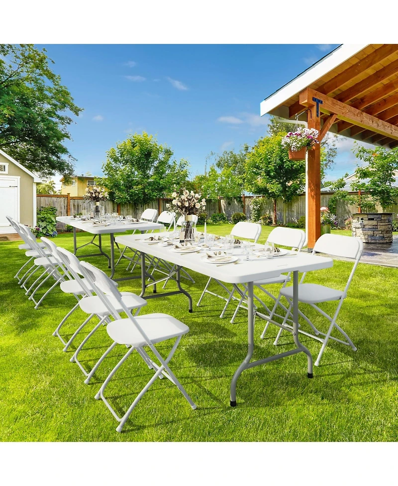 Aofar 6Feet Folding Table Portable Plastic Long Tables Party Camping Outdoor