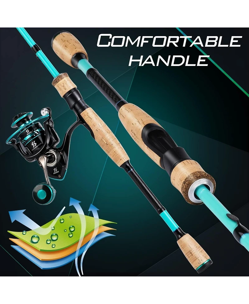 Aofar 5.9feet Fishing Rod Reel Combo Spinning Saltwater Freshwater