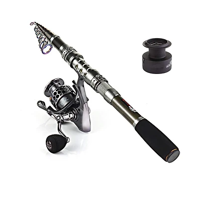 Aofar 6.89 Feet Rod + Xy Telescopic Fishing Rod Carbon Fiber Spinning Reel Combo