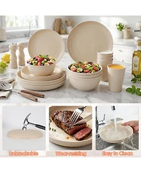 Piscifun 48 Piece Unbreakable Dinnerware Set For 4 People Camping Picnic Travel Home Cutlery Set