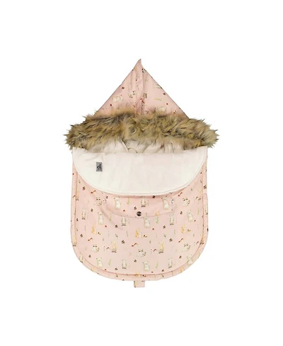 Deux par Deux Baby Girl Bunting Bag for Car Seats and Strollers Pink Animal Print