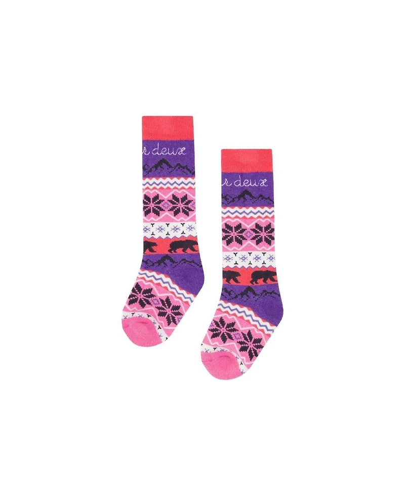 Deux par Deux Little and Big Girl ( 6-8 10-12 ) Ski Socks