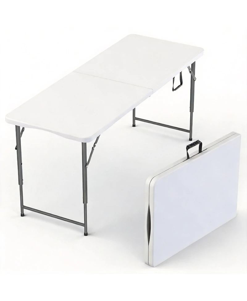 Aofar 5.5 Feet Foldable Portable Table Steel Handle Indoor Outdoor Utility