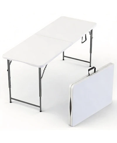 Aofar 5.5 Feet Foldable Portable Table Steel Handle Indoor Outdoor Utility