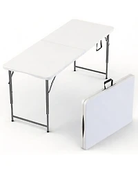 Aofar 5.5 Feet Foldable Portable Table Steel Handle Indoor Outdoor Utility