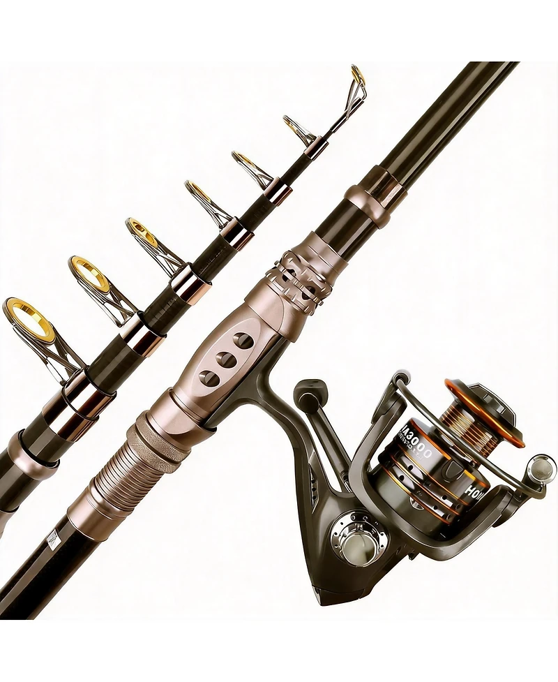 Aofar 5.91 feet Fishing Rod Reel Carbon Fiber Telescopic Kit Ambidextrous