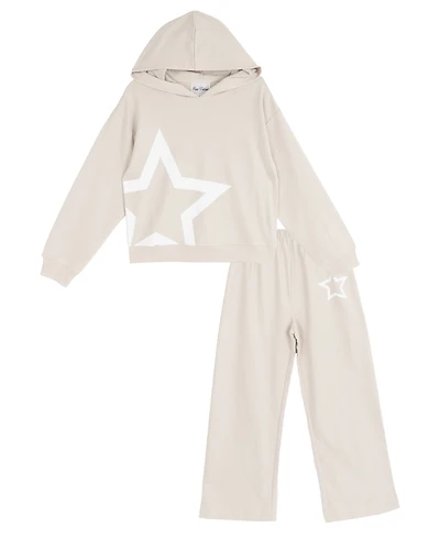 Tween Diva Girls' 7-20 Long-Sleeve Gray Star Hoodie and Pants, 2-Piece set
