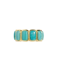 Macy's Gold-Plated Howlite Turquoise Rectangle Bezel Ring