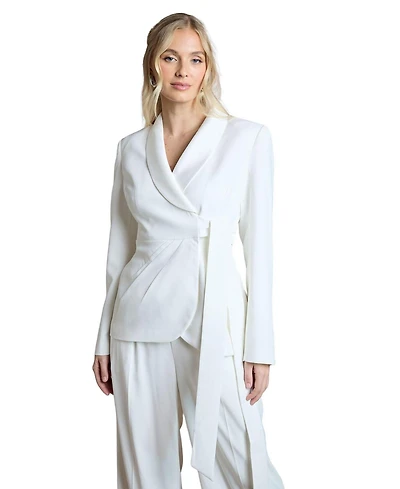Coast Women's Bridal Satin Wrap-Front Blazer