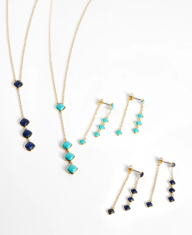 Macy's Gold-Plated Lapis Howlite Turquoise Y-Necklace