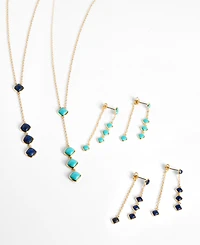 Macy's Gold-Plated Lapis Howlite Turquoise Y-Necklace