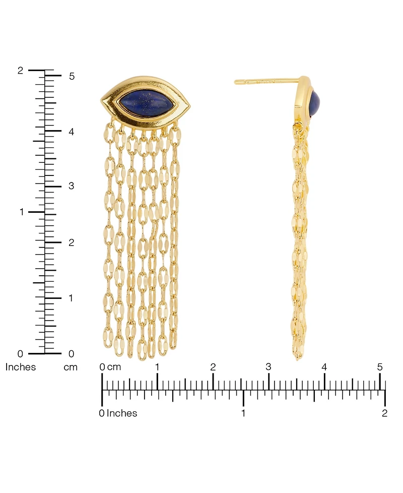 Macy's Gold-Plated Lapis Marquis Waterfall Drop Earrings