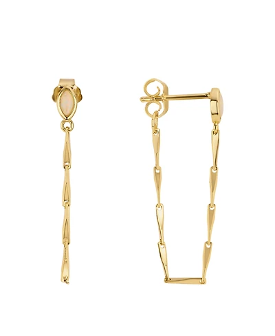 Macy's Gold-Plated Simulated Opal Chain Front and Back Post Drop Earrings