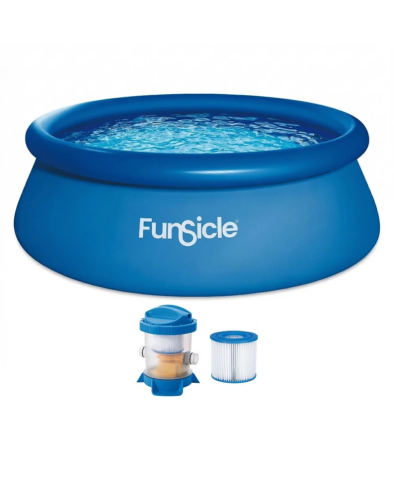 Funsicle 12' x 36" QuickSet Inflatable Ring Top Outdoor Above Ground Pool w/Pump