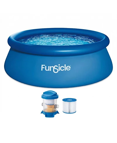 Funsicle 12' x 36" QuickSet Inflatable Ring Top Outdoor Above Ground Pool w/Pump