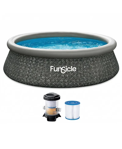 Funsicle 10' x 30" QuickSet Ring Top Above Ground Swimming Pool Dark Herringbone