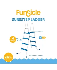 Funsicle 52 Inch SureStep 4 Stair Outdoor Above-Ground Swimming Pool Ladder