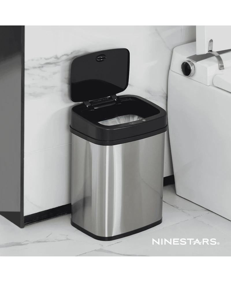 Ninestars Rectangular Motion Sensor Trash Can 13.2 Gallon & 2.1 Gallon