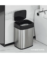Ninestars Rectangular Motion Sensor Trash Can 13.2 Gallon & 2.1 Gallon