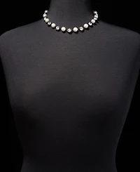 Karl Lagerfeld Paris Crystal & Imitation Pearl Collar Necklace, 16" + 3" extender