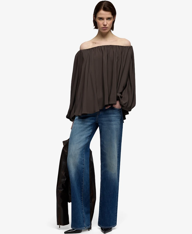 7 For All Mankind Women's Low-Rise Relaxed Straight-Leg Jeans