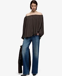 7 For All Mankind Women's Low-Rise Relaxed Straight-Leg Jeans