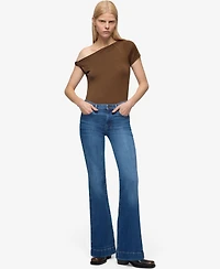 7 For All Mankind Women's Dojo Tailorless Mid-Rise Flare Jeans