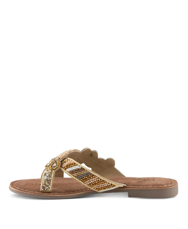 Azura Women's Sweetums Flat Sandal with Suede Upper