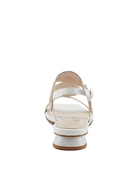Azura Broider Women's Buckle Leather Sandals with Cushioned Footbed