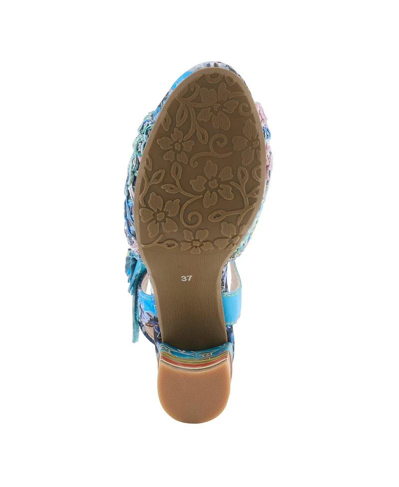 L'Artiste Women's Cosmopleze Strappy Sandal with Knit Upper