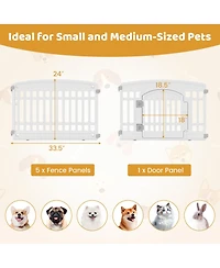 Ruie 6 Panel Foldable Plastic Dog Playpen 24 Inch Indoor Outdoor Pet Fence