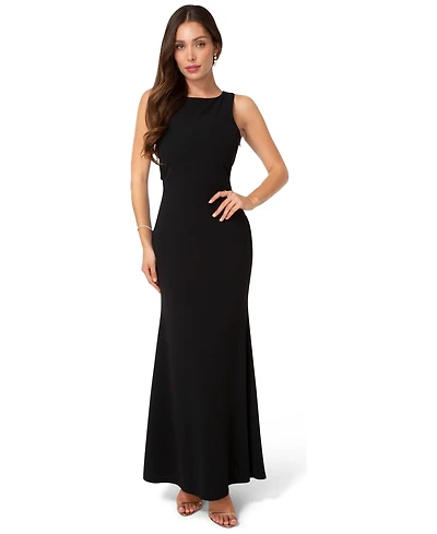 Bebe Women's Twist Back Boatneck Gown