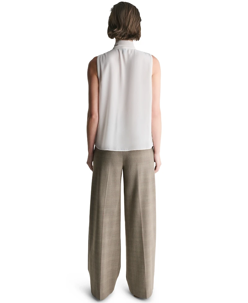 Bcbg Women's Tie Neck Sleeveless Blouse