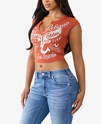 True Religion Women's Heritage Rib Notch T-Shirt