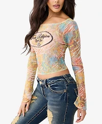 True Religion Women's Butterfly Lace Top